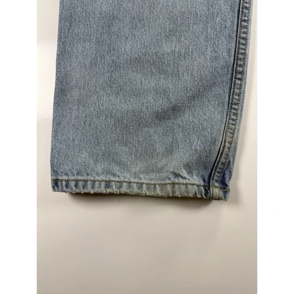 Levis 505 Jeans Mens 38x32 Regular Fit Straight Leg Denim Light Wash Casual Pant